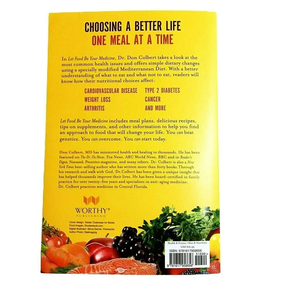 Let Food Be Your Medicine Recipe Cookbook Nutrition Diet Health Book Don Colbert